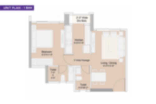 1 BHK Floor Plan at Sunteck Naigaon 1 BHK floor plan at Sunteck Naigaon with compact and efficient layout for affordable homes in Naigaon
